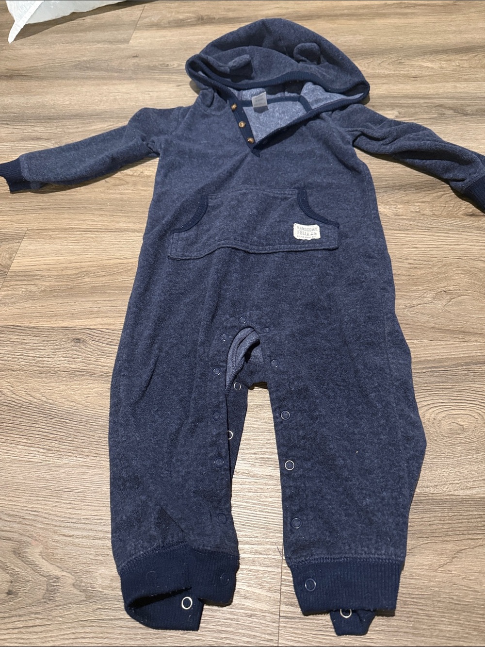 Carter's Navy Hooded One-Piece Bodysuit